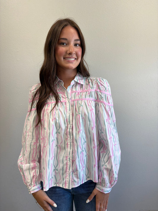 Ribbon Stripe Blouse