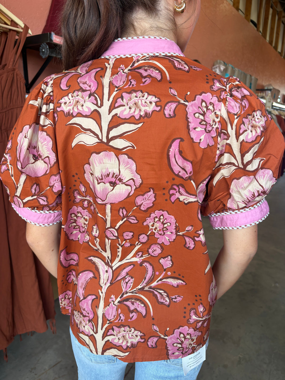 Rust Floral Top