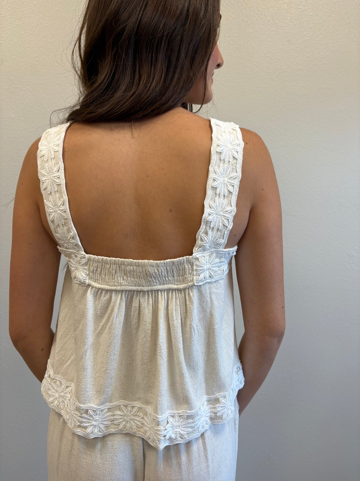 Christie Embroidered Tank & Pants Set
