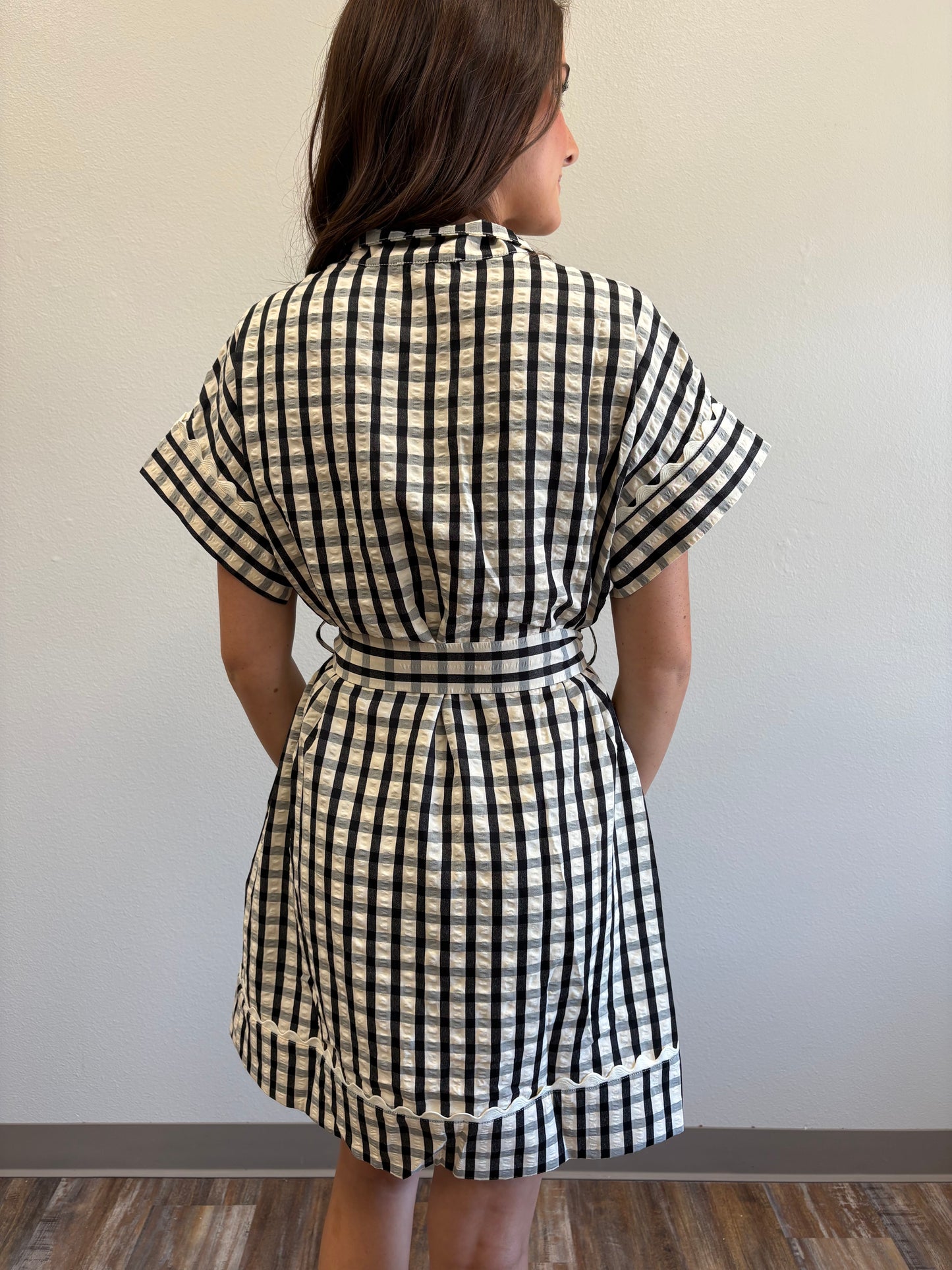 Black and Cream Gingham Dress