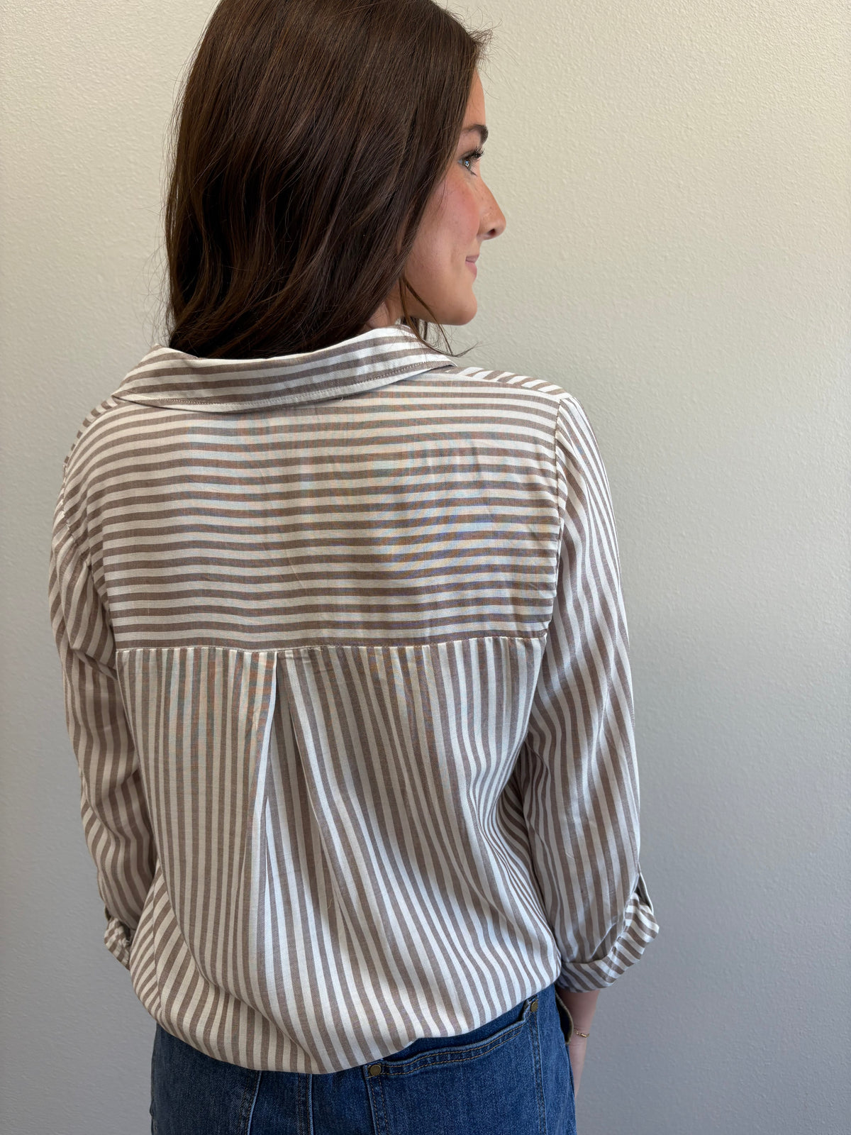 Julia Brown Stripe Top