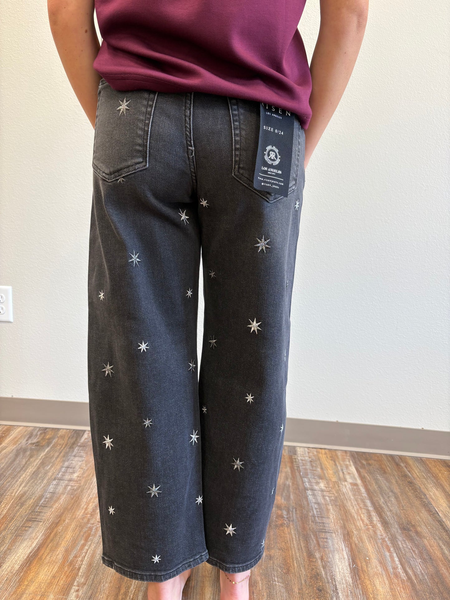 Risen Black Silver Star Jeans