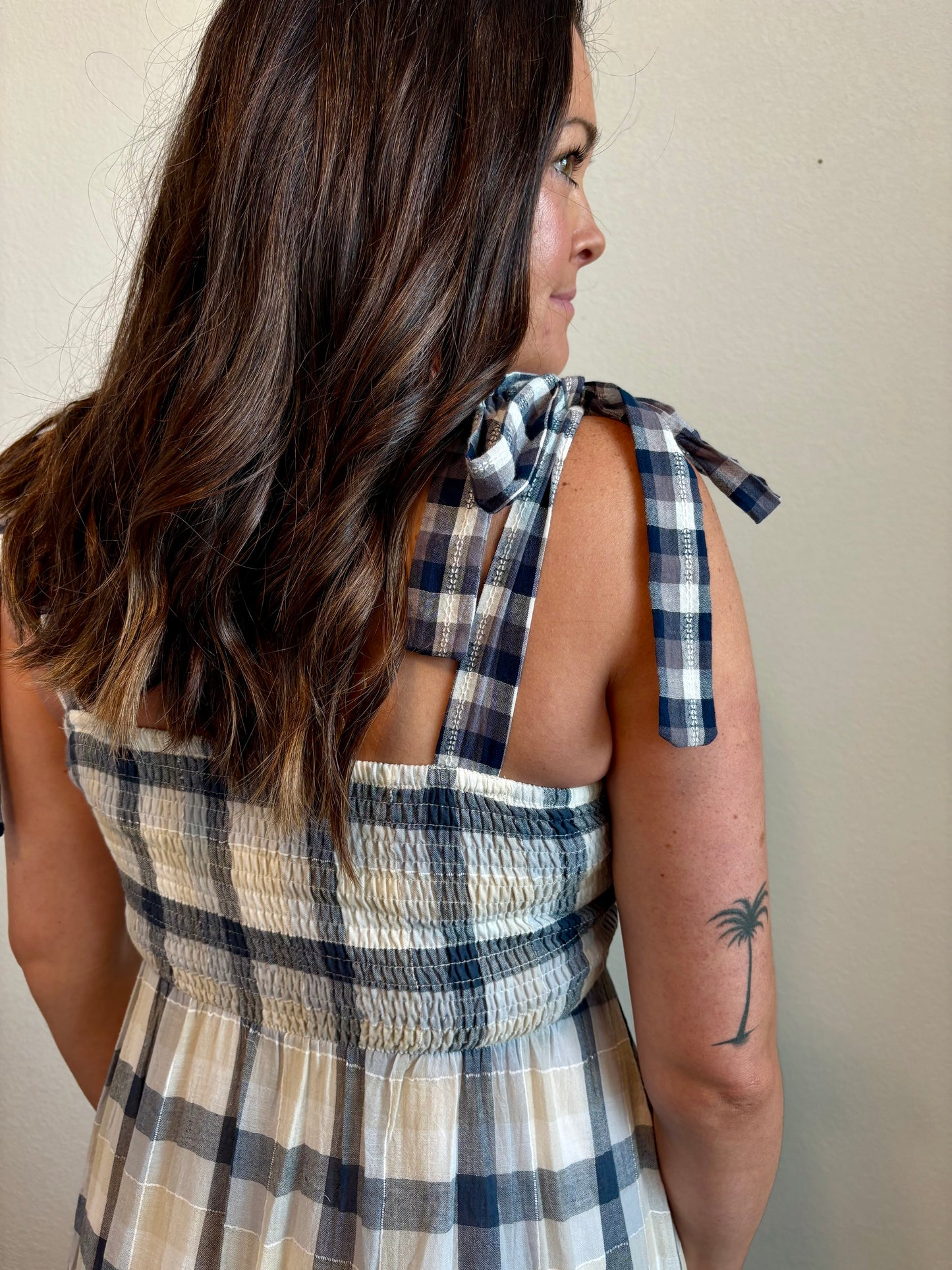 Ashley Gingham Tiered Maxi Dress