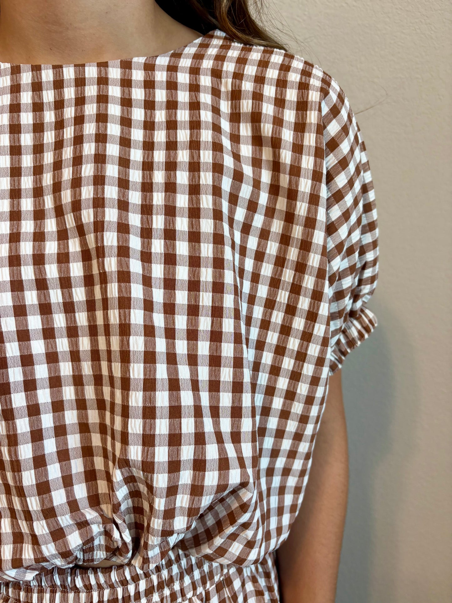 Camille Gingham Top