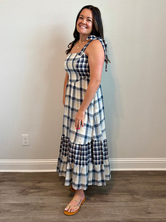Ashley Gingham Tiered Maxi Dress