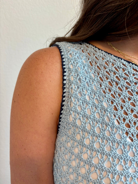 Blue Crochet Tank