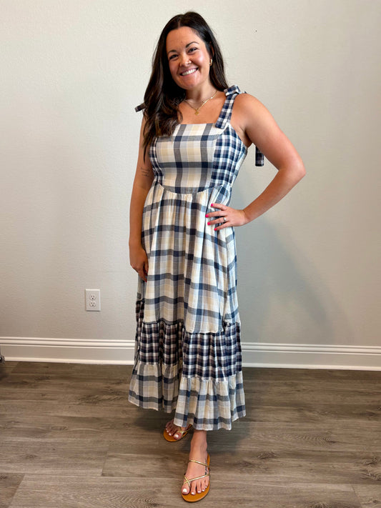 Ashley Gingham Tiered Maxi Dress