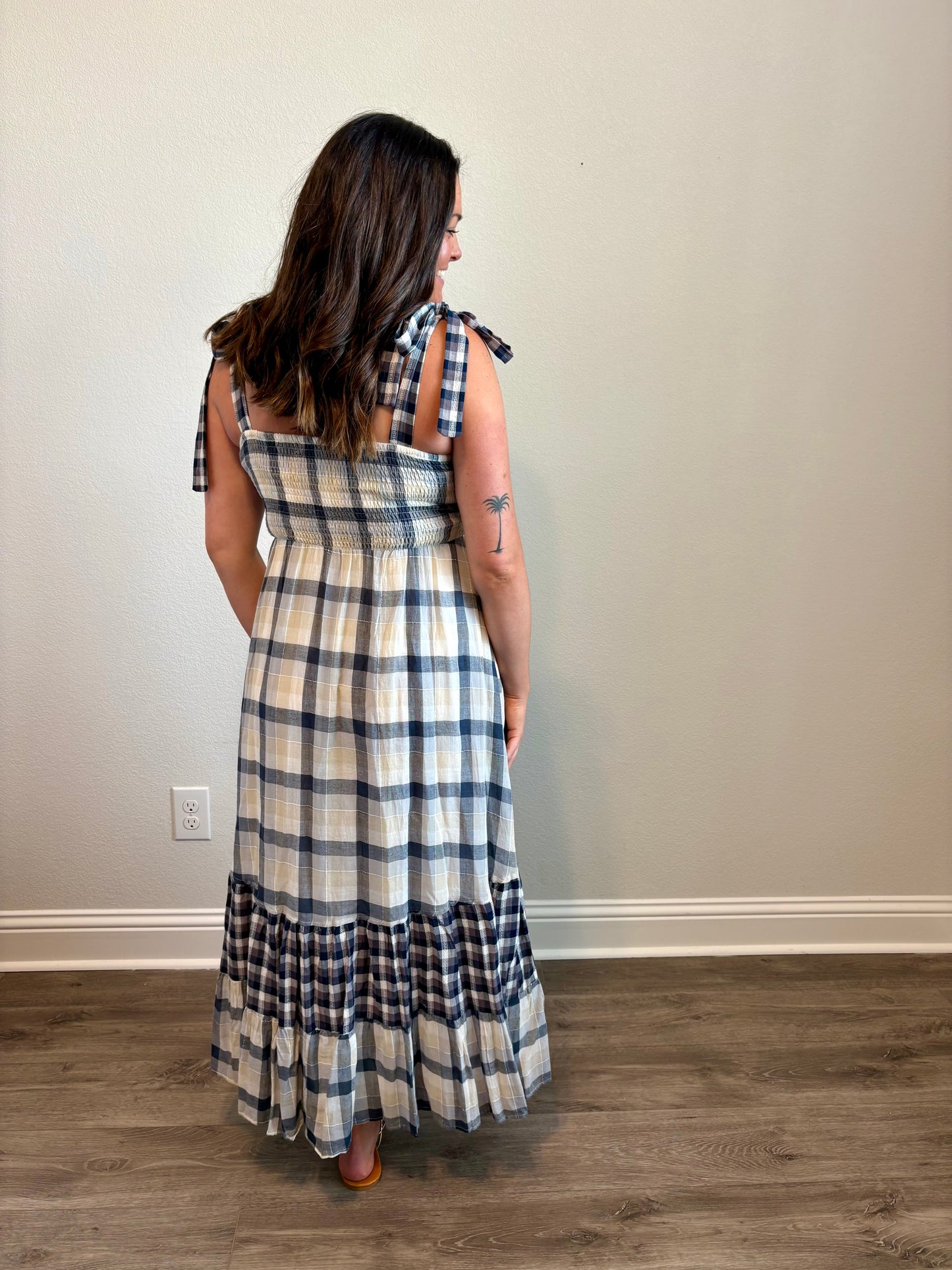 Ashley Gingham Tiered Maxi Dress