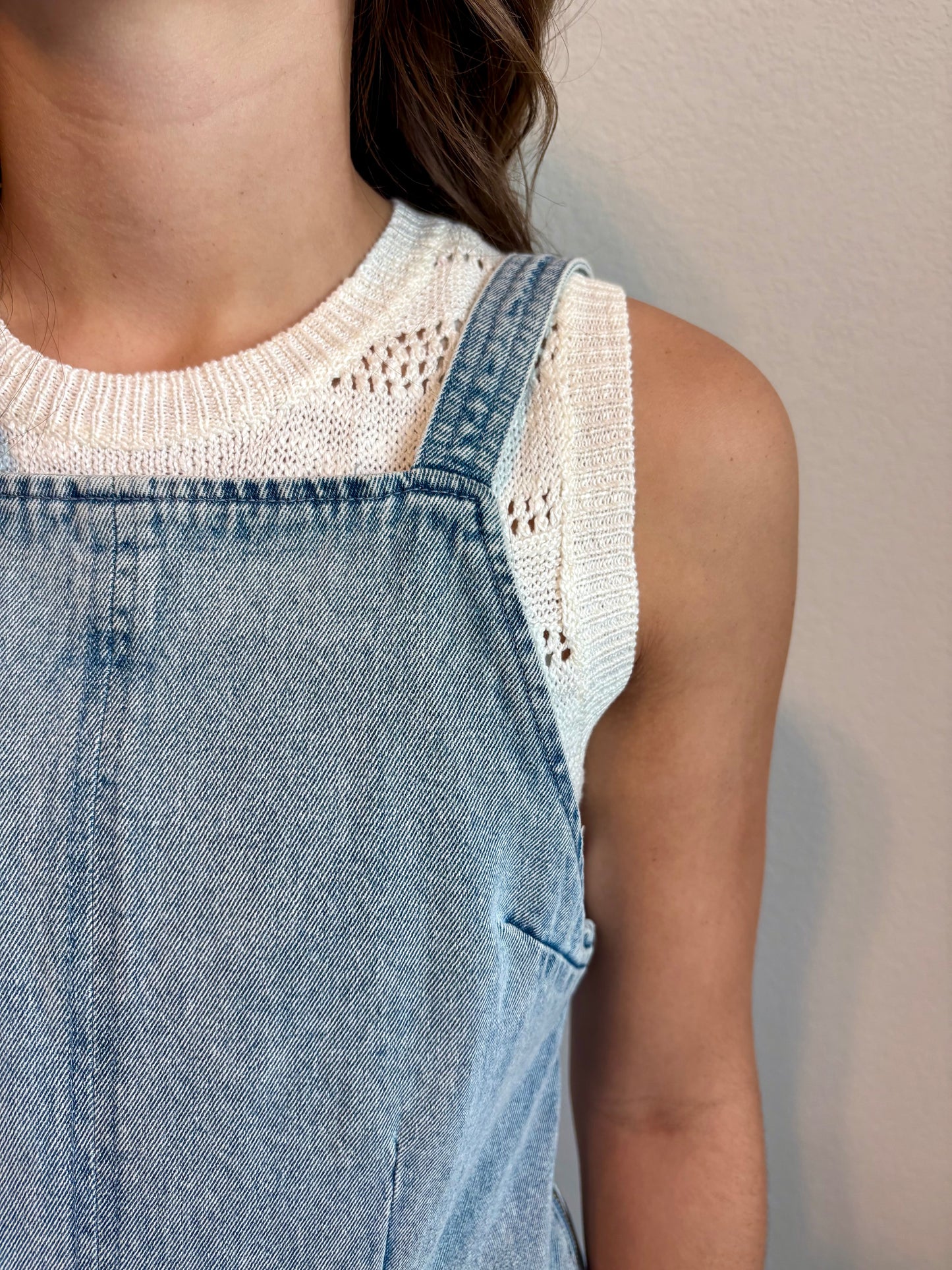 Denim Overall Midi Dress