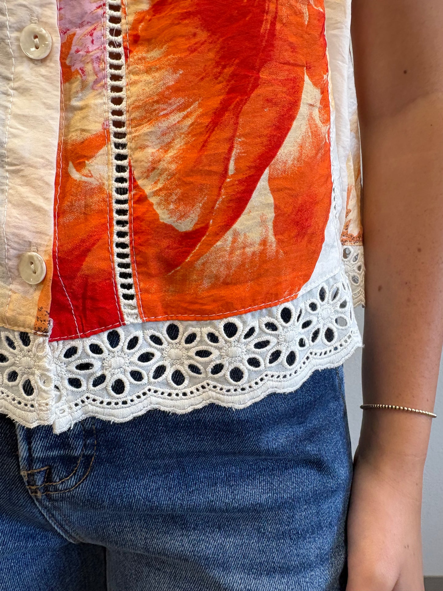 Marigold Floral Sleeveless Top