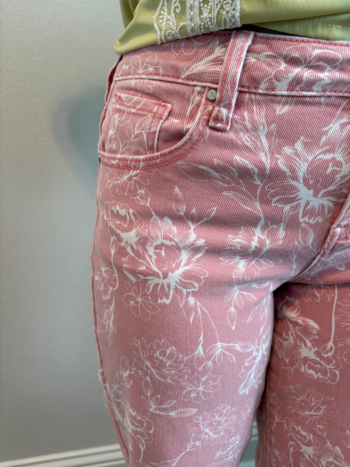Pink Floral Jeans