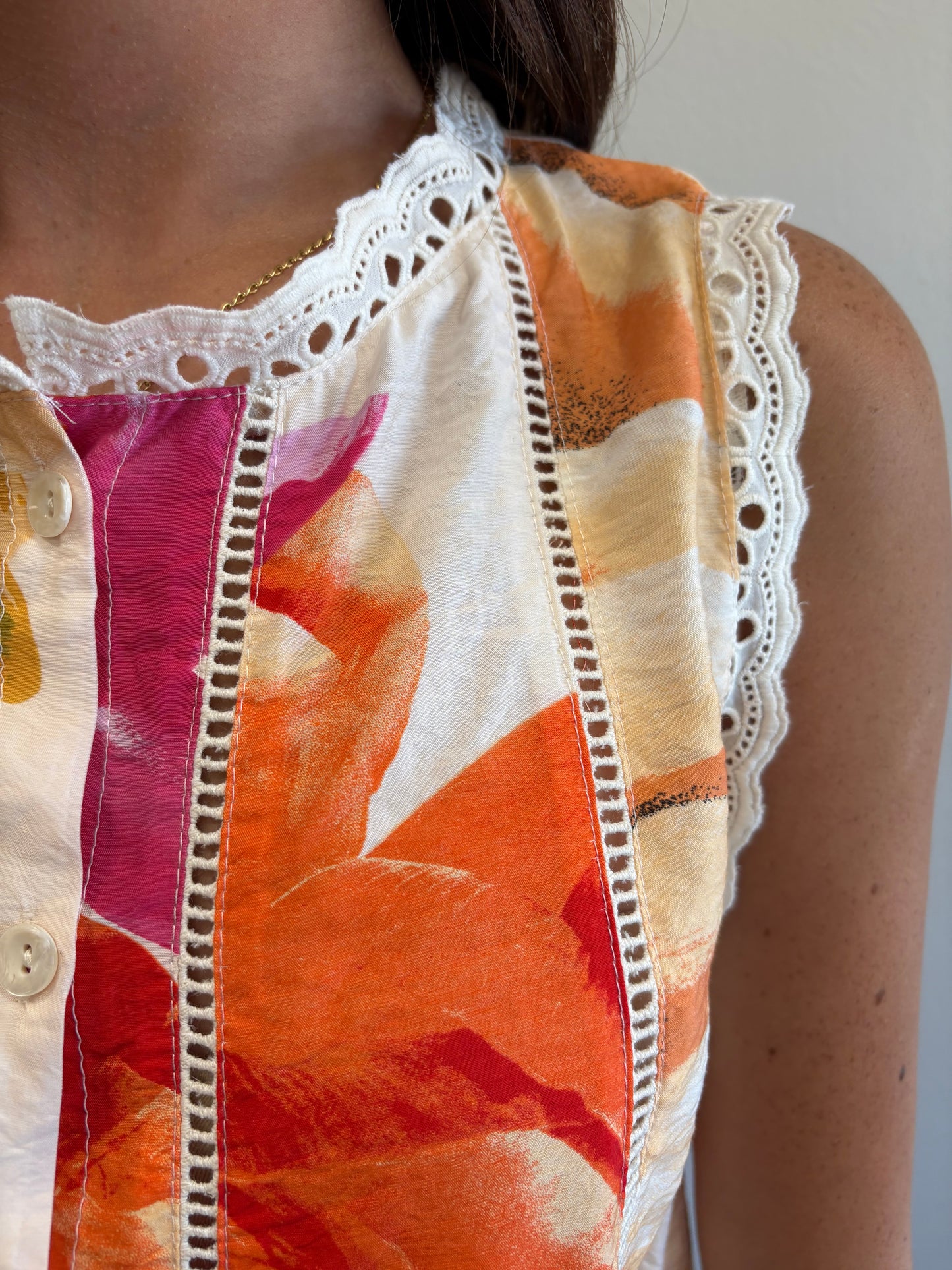 Marigold Floral Sleeveless Top