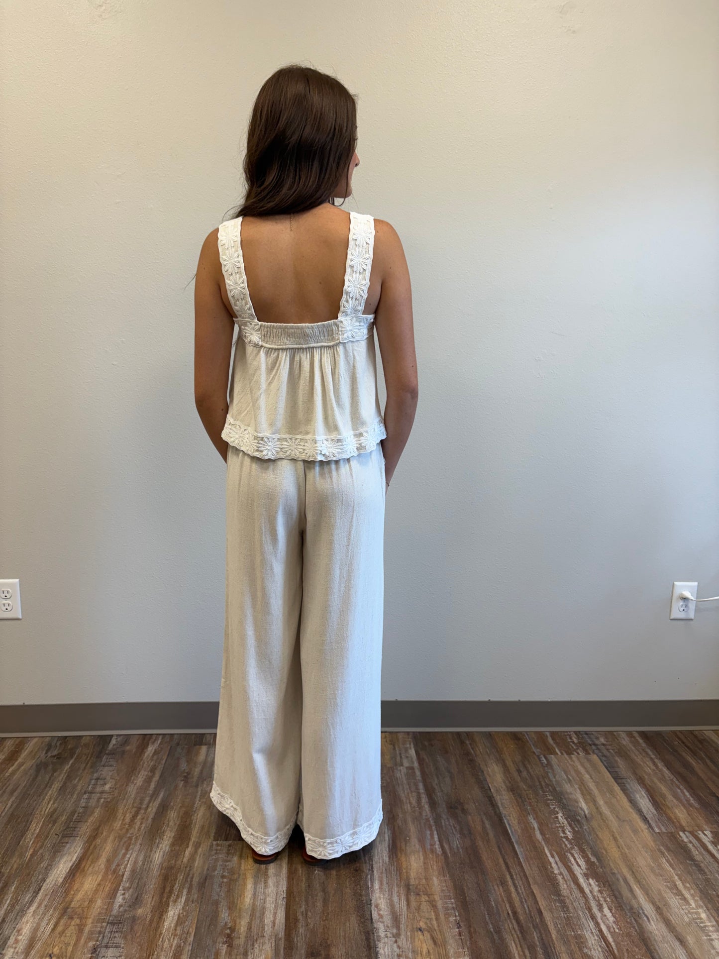 Christie Embroidered Tank & Pants Set
