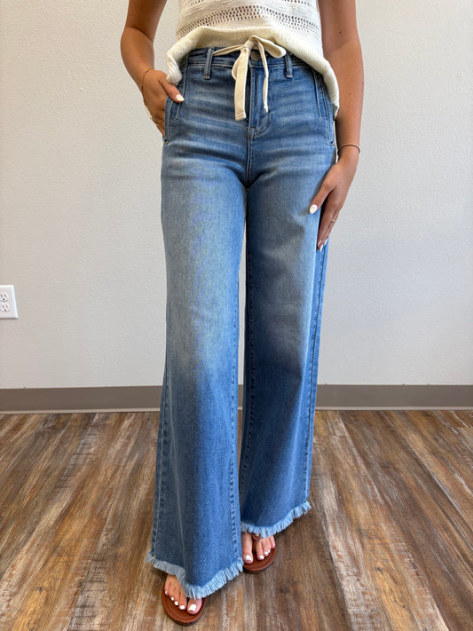 Risen Tie Waste Medium Wash Jeans
