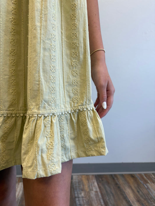 Light Olive Embroidered Dress