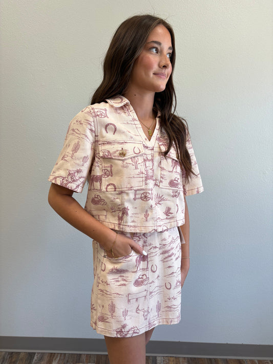 Cheyenne Western Print Top