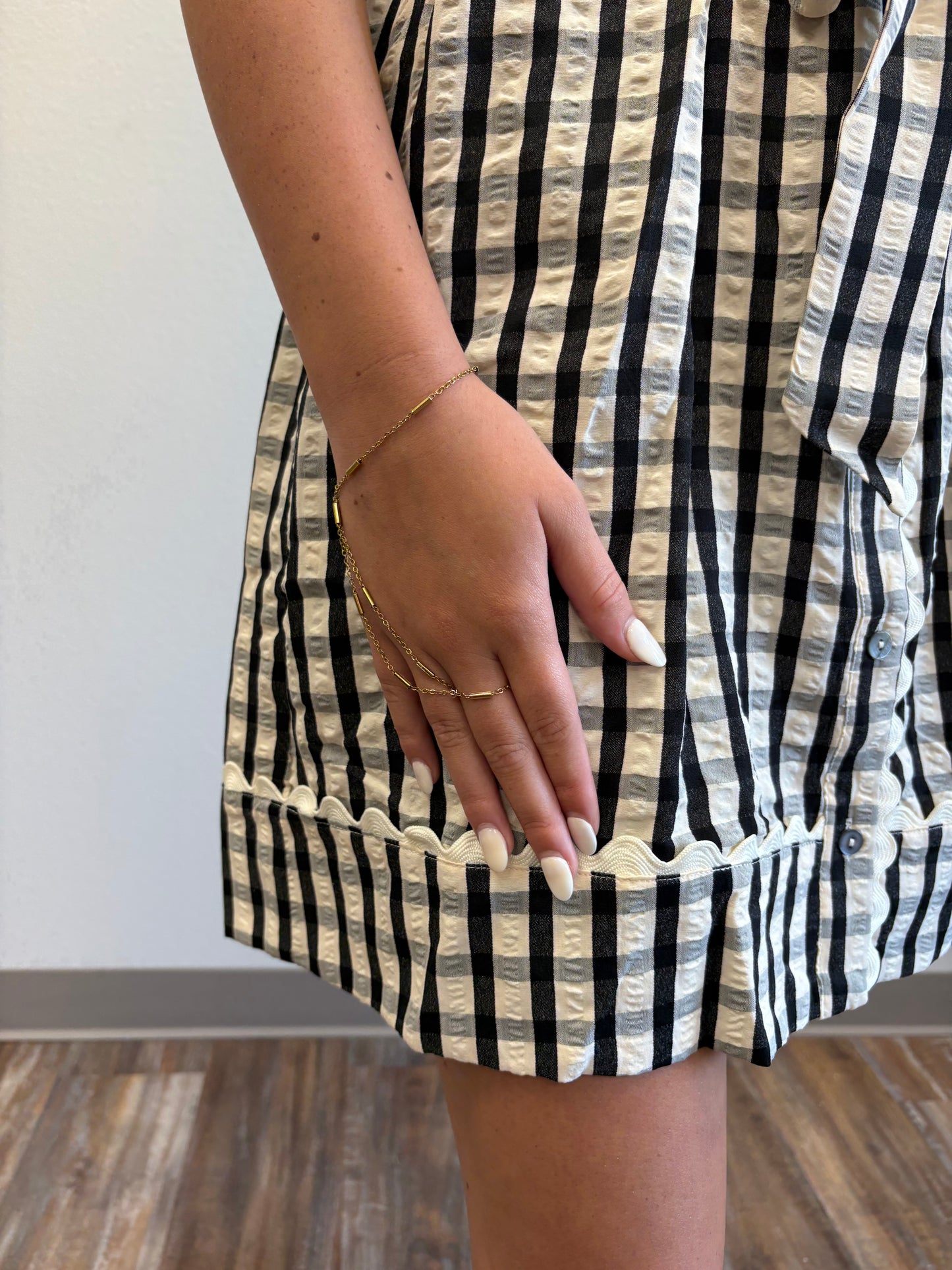 Black and Cream Gingham Dress