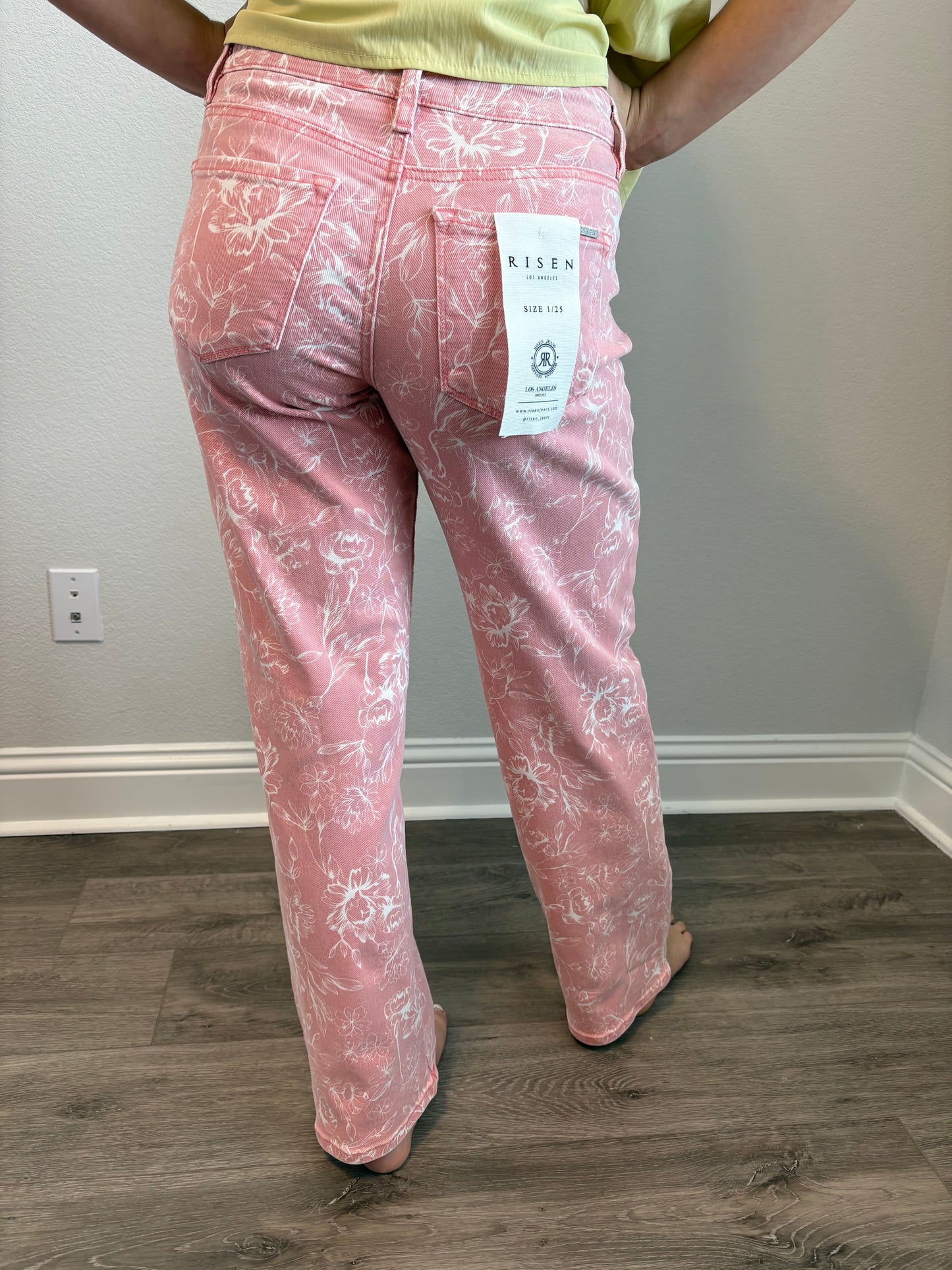 Pink Floral Jeans
