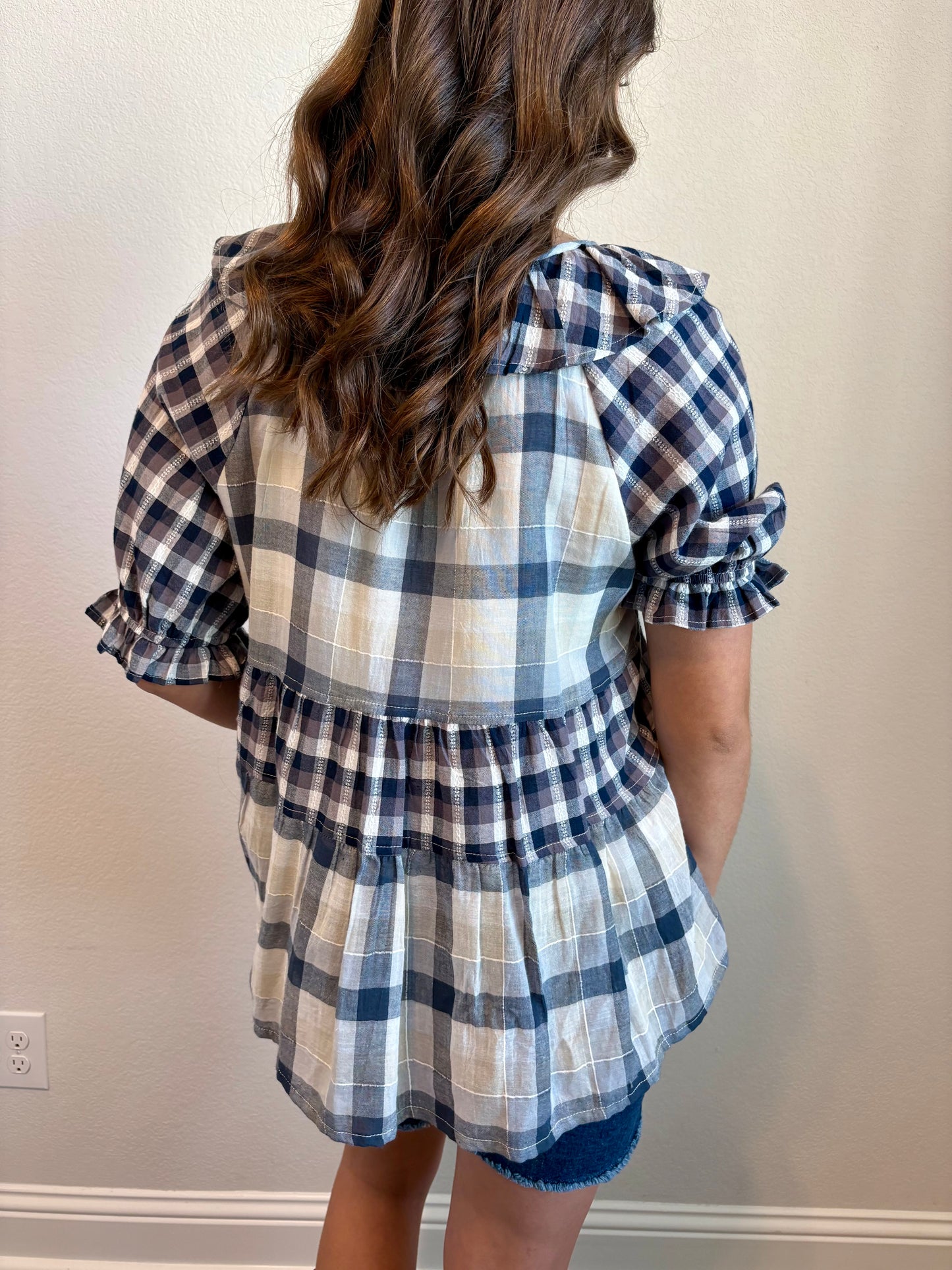 Cassidy Plaid Peplum Top