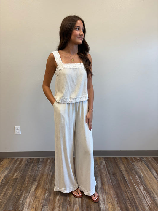 Christie Embroidered Tank & Pants Set
