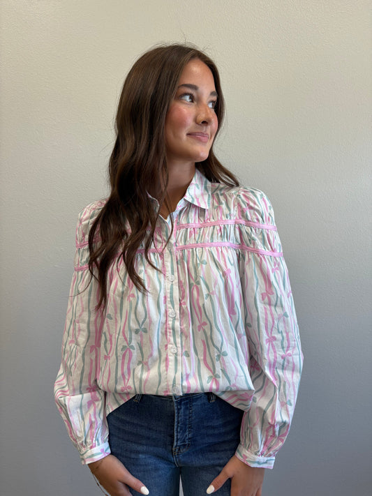 Ribbon Stripe Blouse