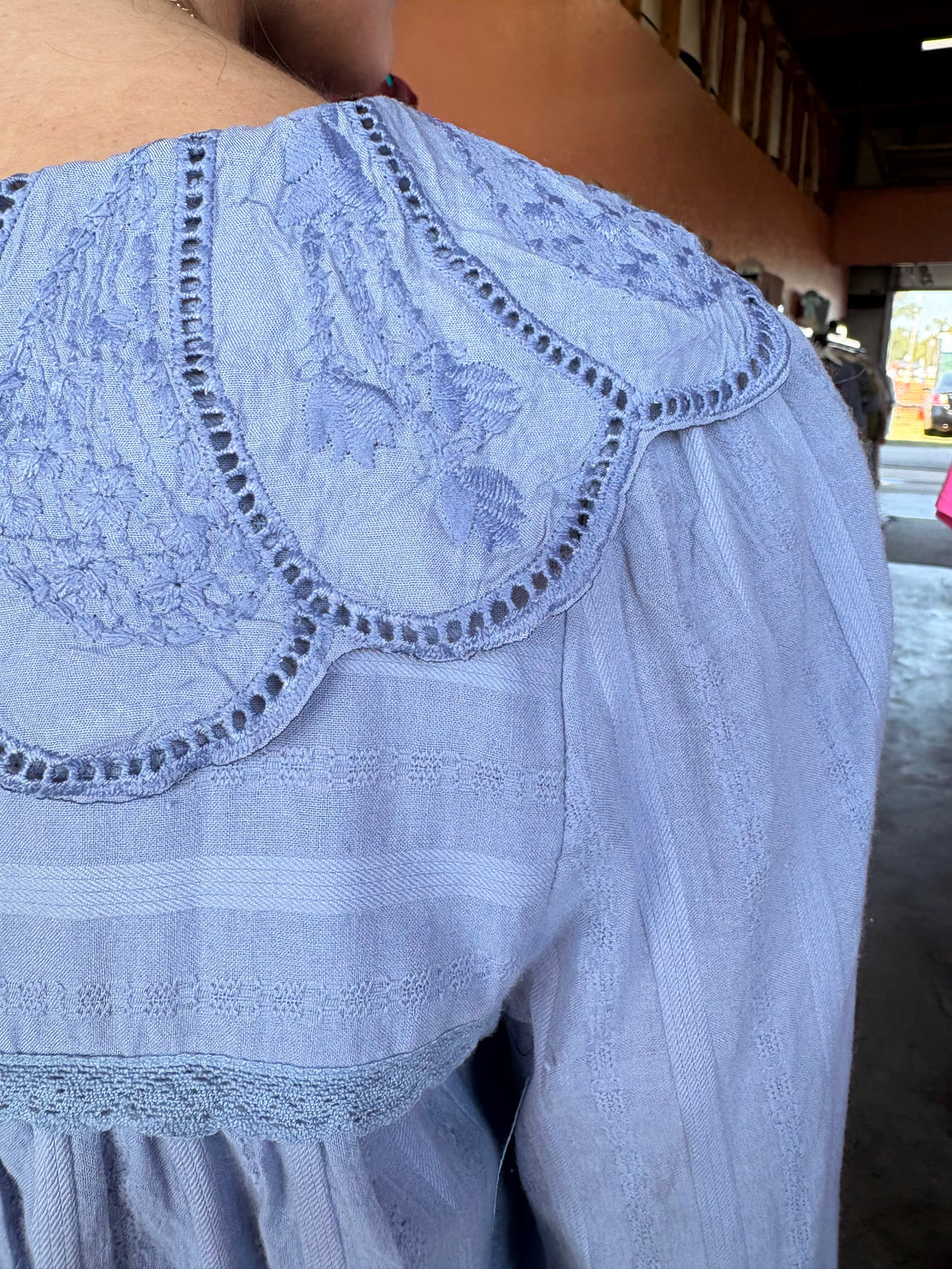 Hadley Embroidered Scalloped Collar Blouse