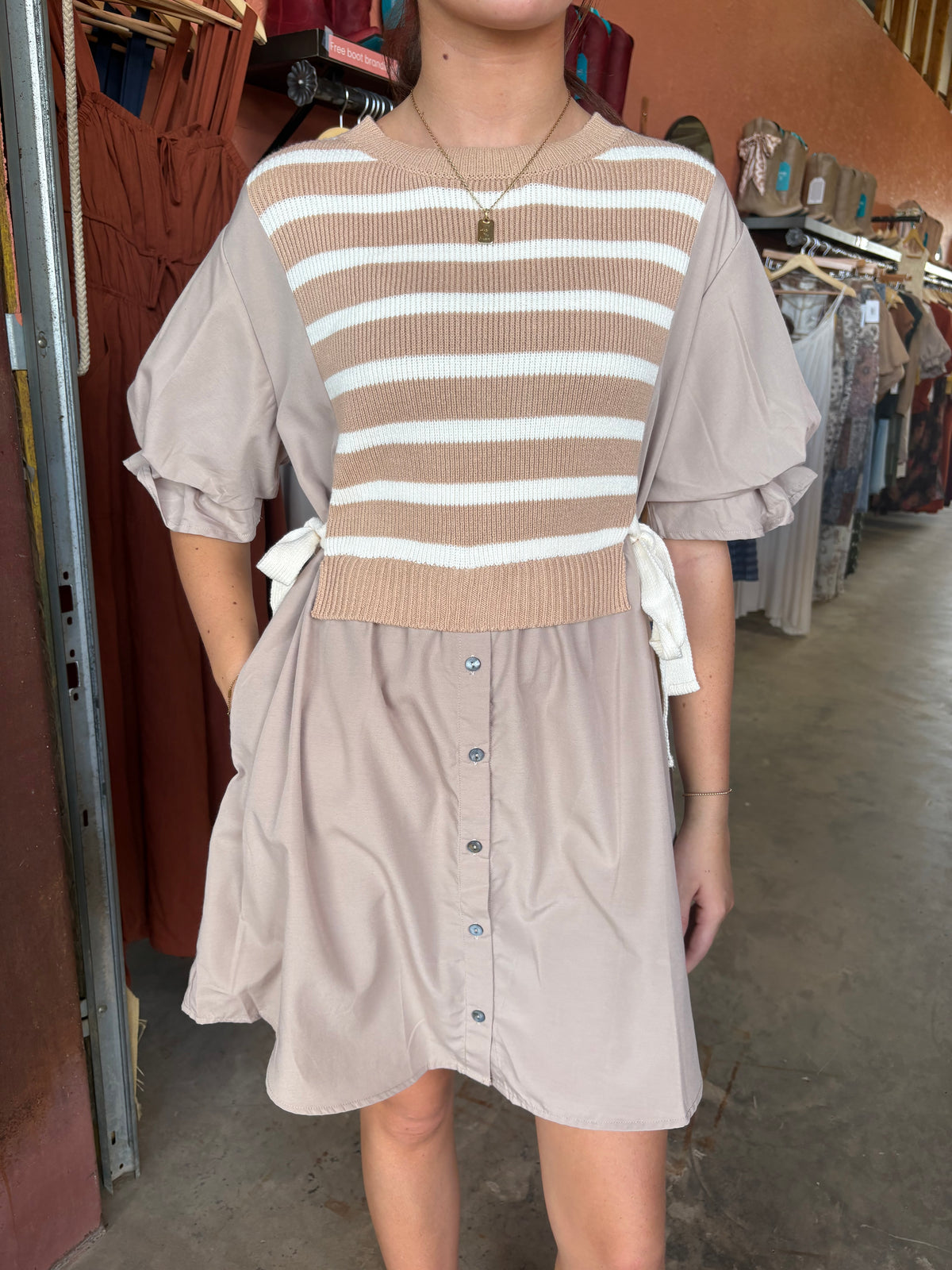 Stripe Vest Tie Dress