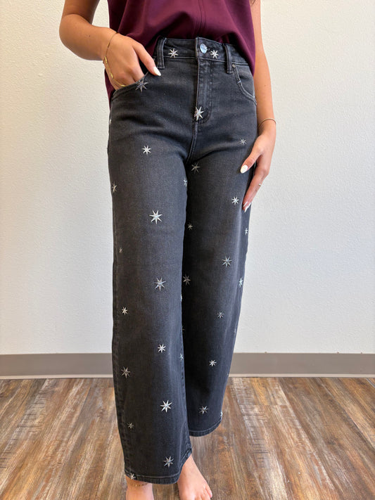 Risen Black Silver Star Jeans