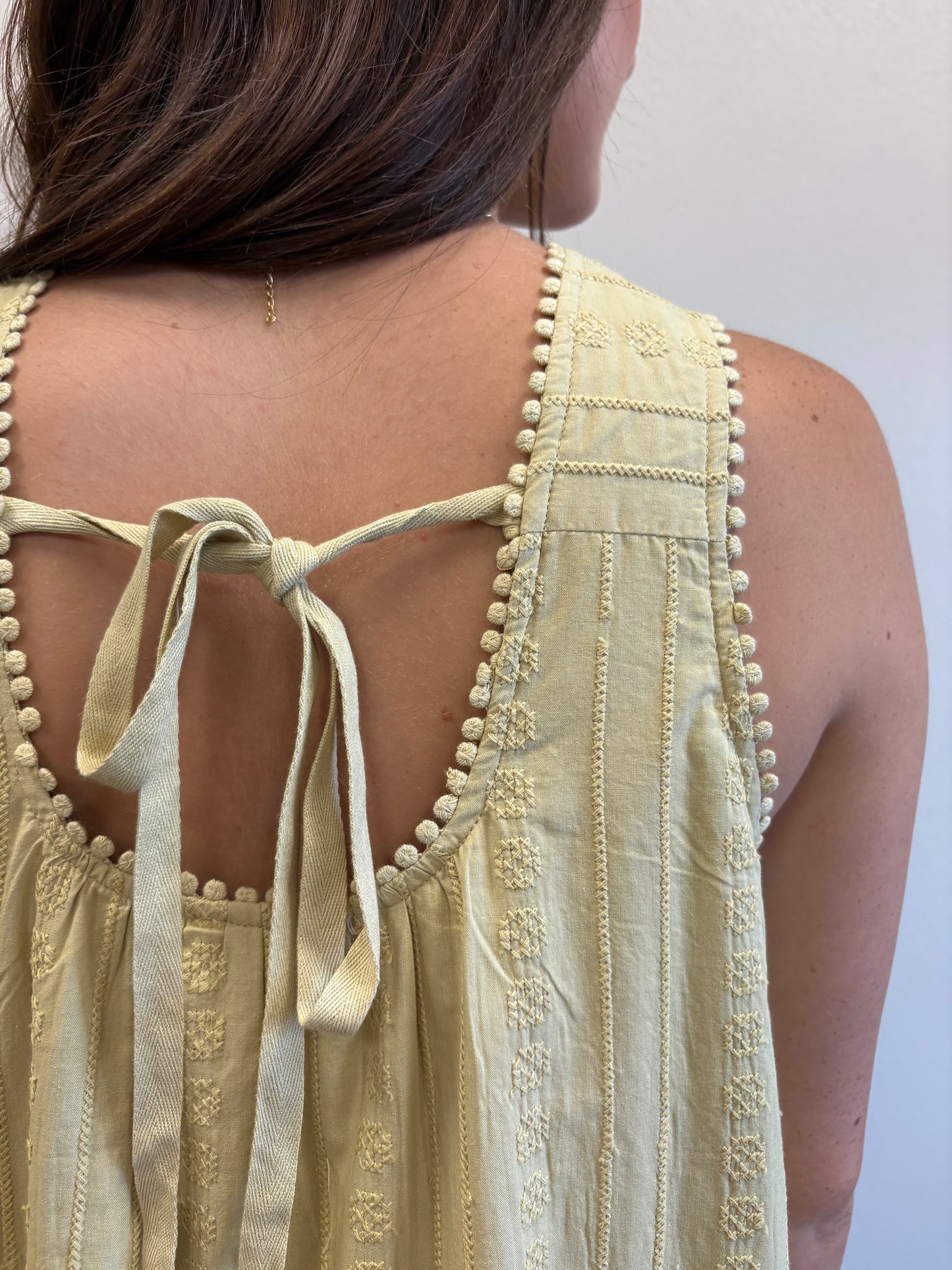 Light Olive Embroidered Dress