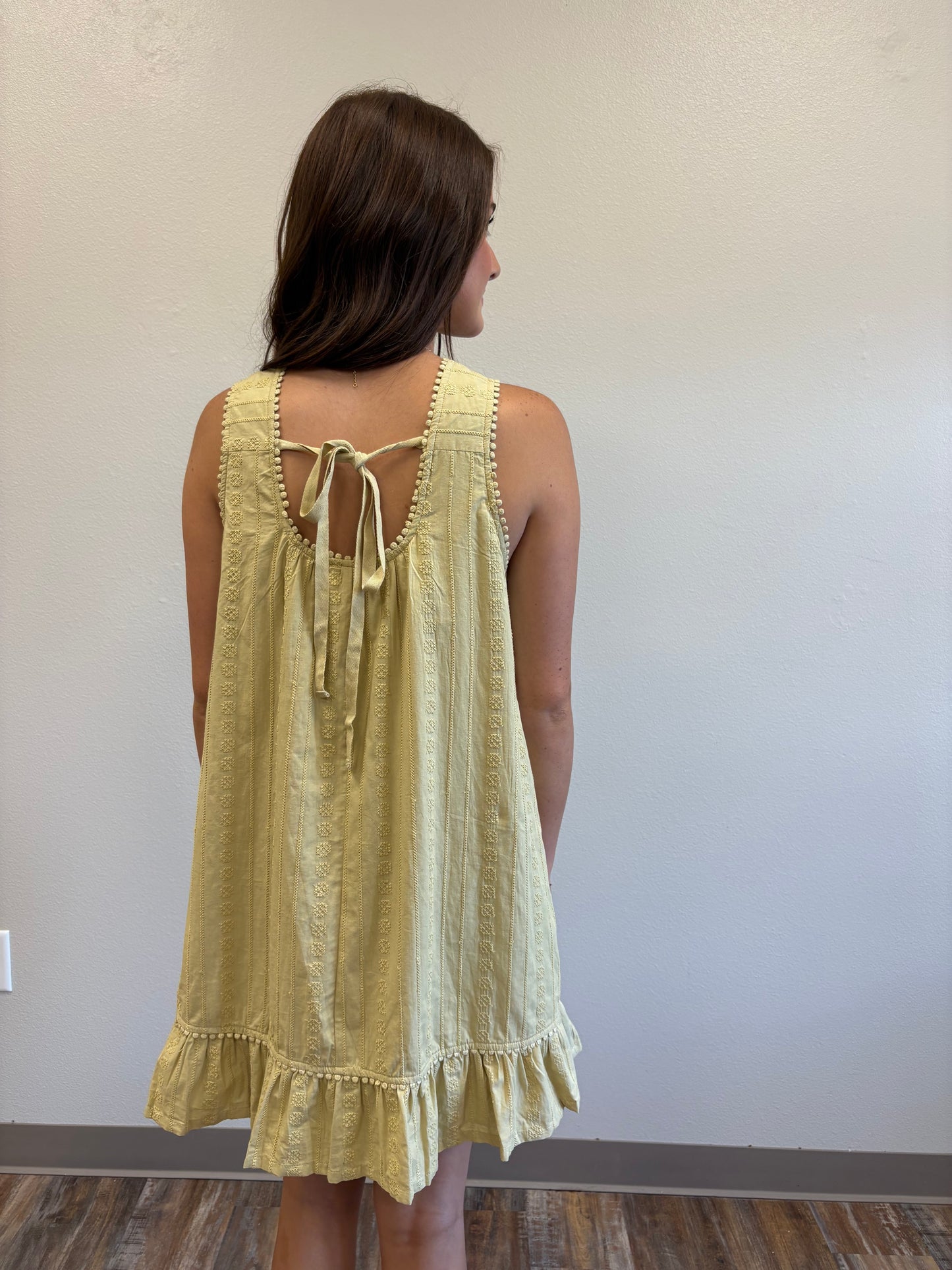 Light Olive Embroidered Dress