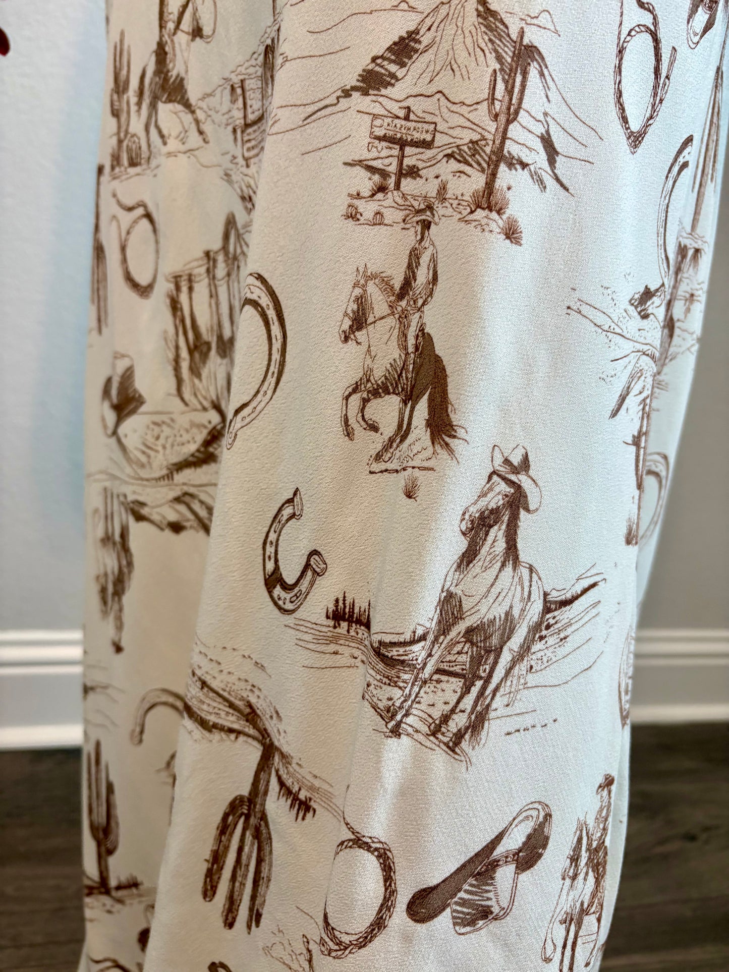 Western Print Spaghetti Strap Dress