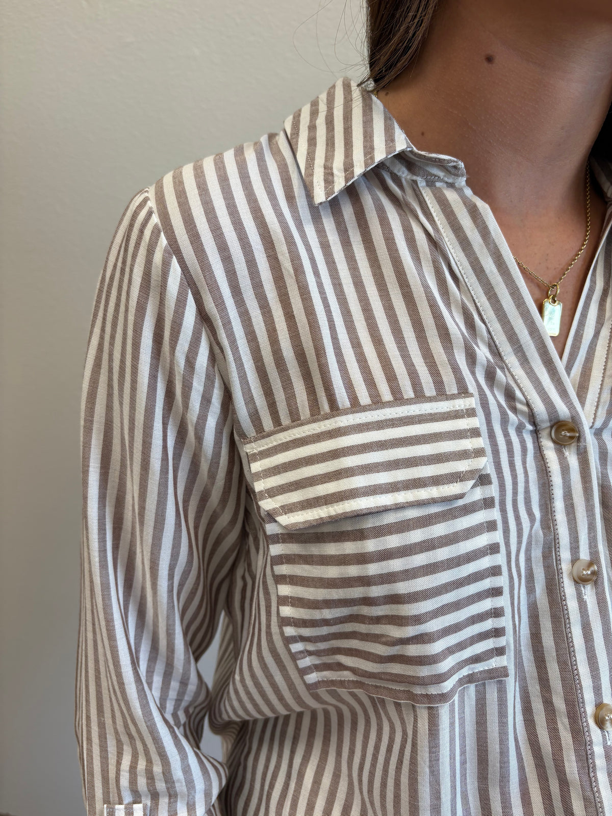 Julia Brown Stripe Top