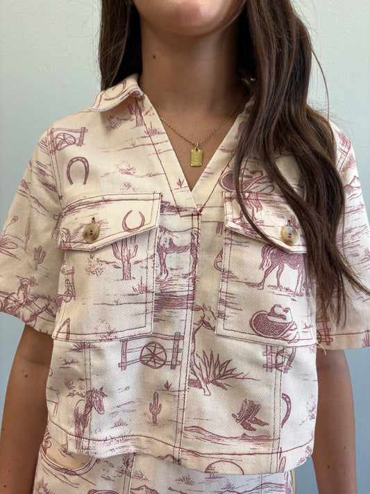 Cheyenne Western Print Top