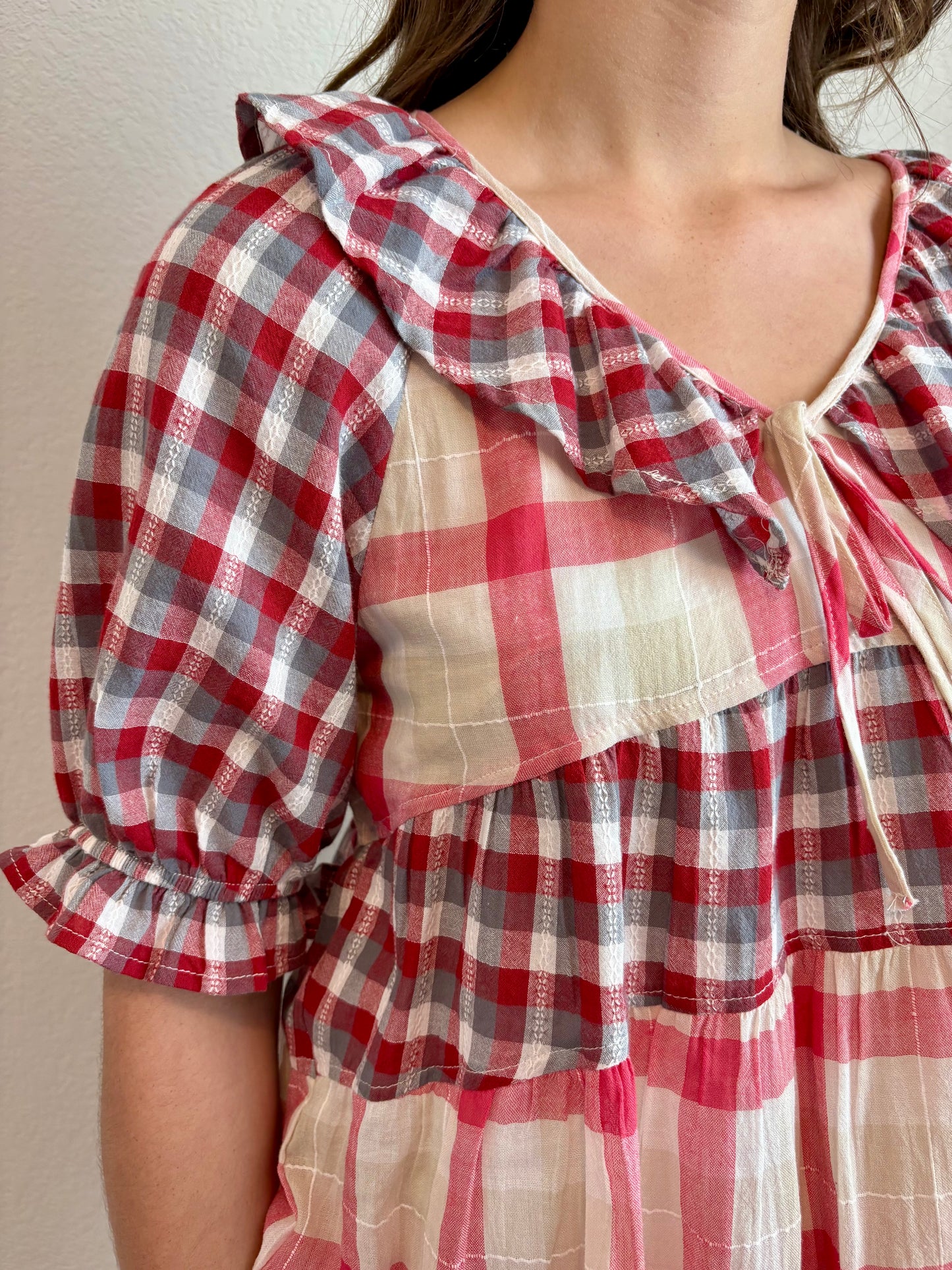 Cassidy Plaid Peplum Top