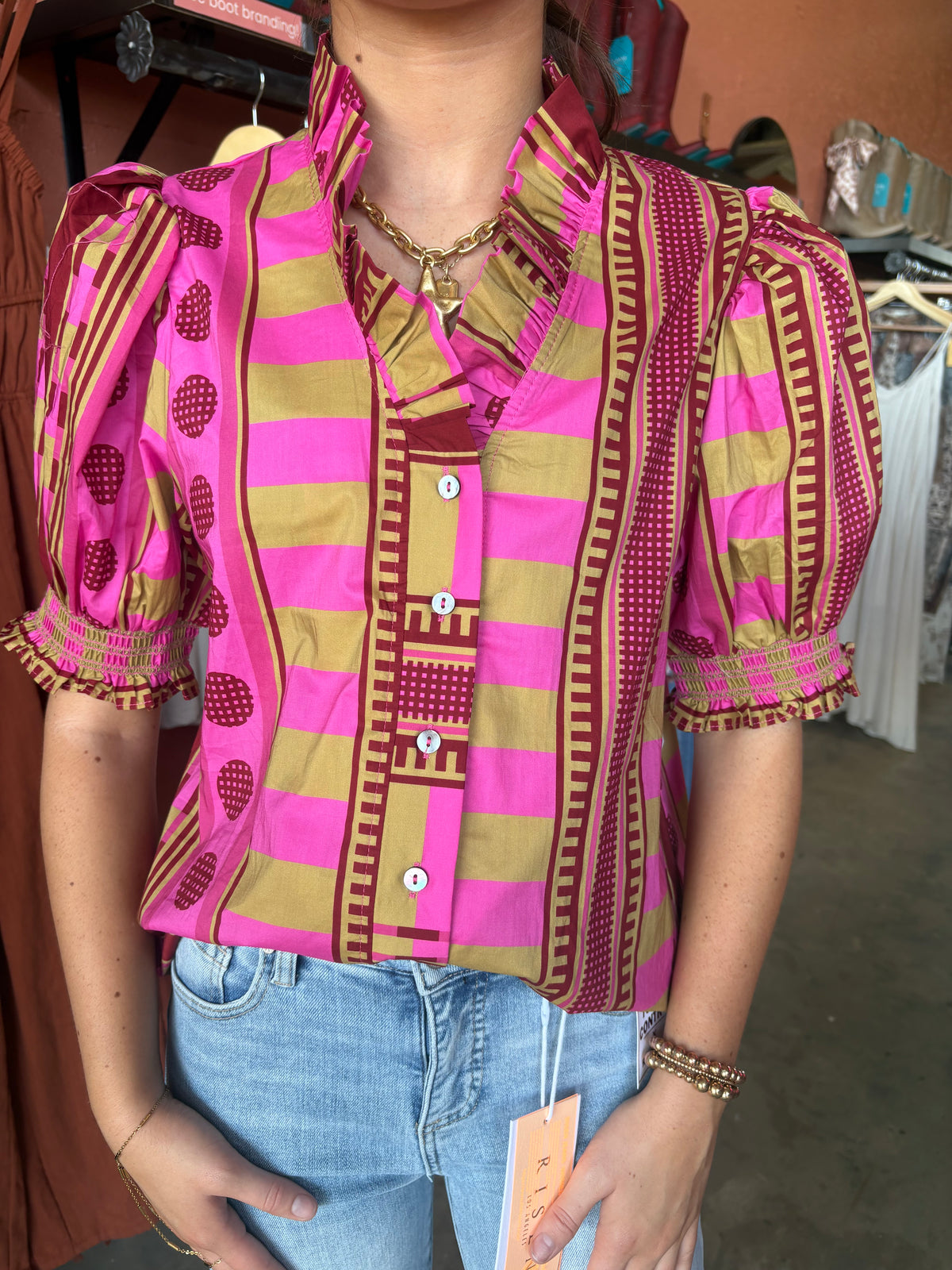 Elara Print Blouse